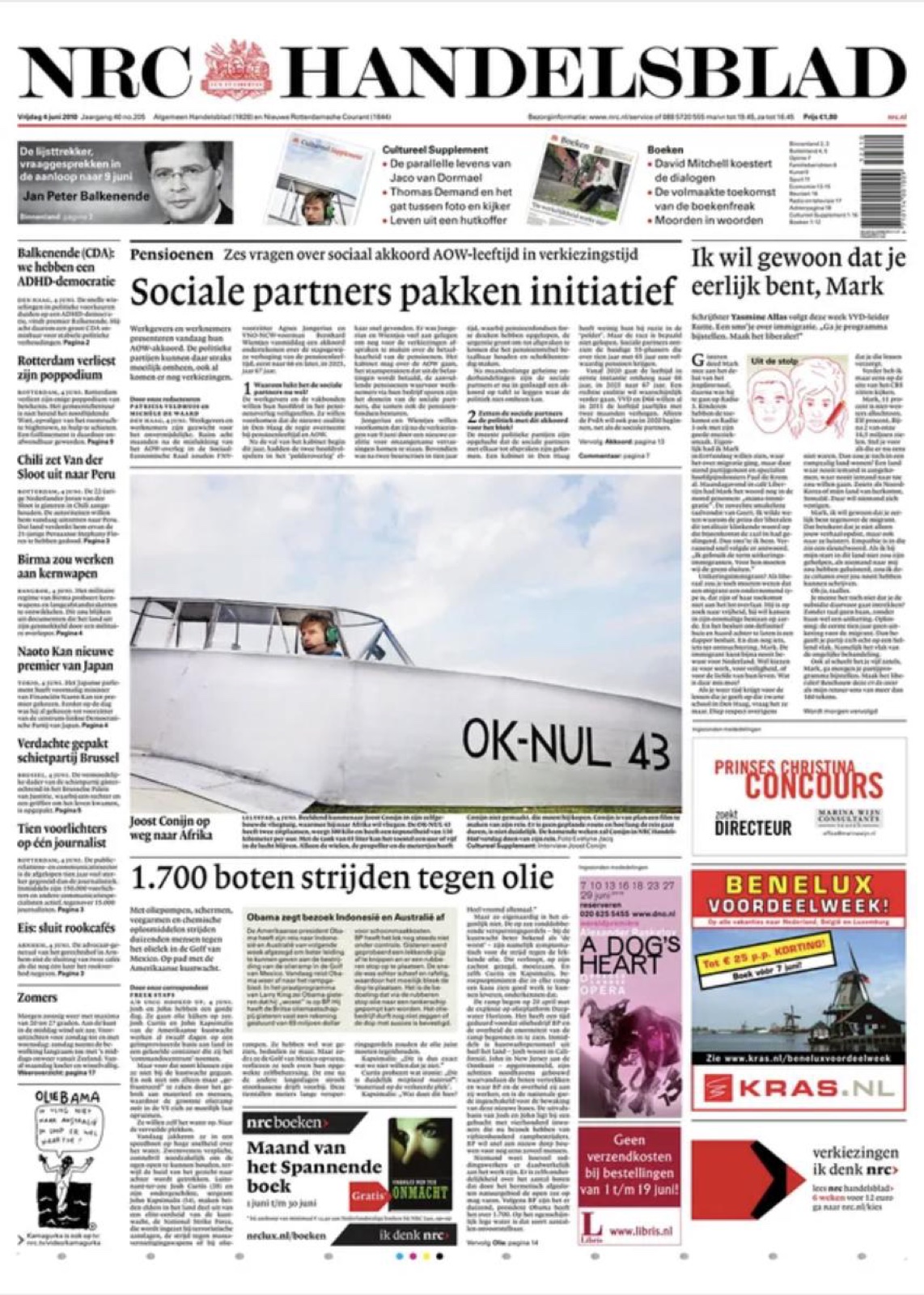 NRC Handelsblad voorpagina: OK-NUL 43